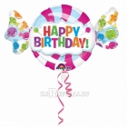 Folijas hēlija balons “Konfekte Dzimšanas dienai”, izmērs 101 x 60 cm,