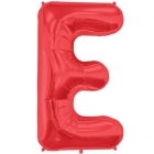 Burtu balons sarkanās krāsā "E",  87cm, folijas figūra paredzēta piepūšanai ar hēliju