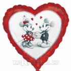 Miki un Minnie LOVE - sirdsformas folijas balons piepūšams ar hēliju. Izmērs 43 cm