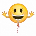 Folijas hēlija balons “Emoži – Smaidiņs ar rokām”,  izmērs 99 x 55 cm,