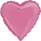 Sirds formas balons tumši rozā (bubble gum pink) krāsā, folijas balons, piepūšams ar hēliju, izmērs 43 cm
