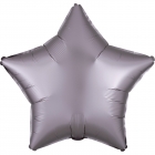 Zvaigznes formas folijas balons "Satin Luxe PELĒKBRŪNA krāsa (greige)", iepakots, 43cm