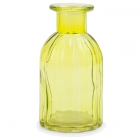 Dekoratīvā stikla pudelīte / vāze, 13.5 cm, dzeltena