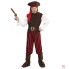 Karību jūras pirāts  (krekls ar vesti, bikses, josta, zābaku uzlikas, galvas josta, cepure) (116 cm/4-5 gadi)