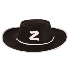 Zorro melna filca cepure