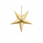 Papīra dekors zvaigzne, izgatavots no zelta spoguļa papīra, ar zelta auklu, diametrs 45 cm 