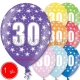 30 cm lateksa balons ar hēliju un hi-float, 1  dzimšanas diena, assortimenta 8 dažadas krasas, 1 gab.