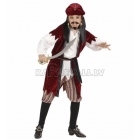 Karību jūras pirāta kostīms 140cm, krekls ar vesti, bikses, jostas, bandana