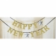 Burtu baneris Laimīgu Jauno gadu!,  sudrabs un zelts, 360 x 14 cm