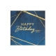 Salvetes Dzimšanas Diena zilos un zelta toņos, 33 x 33 cm, 16 gab., trīsslāņu