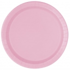 Papīra šķīvji maigi rozā, 23 cm, 8 gab