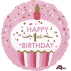 Pirmā dzimšanas diena meitenītei﻿ torte  folija balons 45 cm ﻿﻿