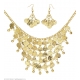 "GOLD COIN EARRINGS & NECKLACE"