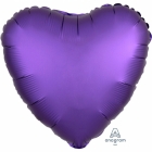 СЕРДЦЕ Стандартный  "Satin Luxe Purple Royal" воздушный шар из фольги 