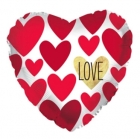 Шар в форме сердца, из фольги "Love On A Gold Heart", 43 cm